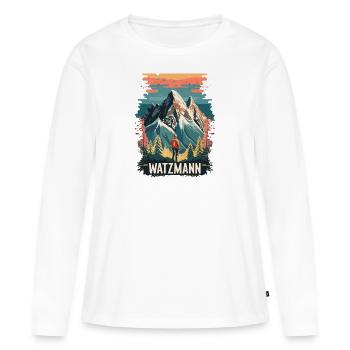 Watzmann Randonnée - Berchtesgaden, Alpes, Bavière - T-shirt manches longues Premium bio Femme - blanc - Devant - Julia (174cm)