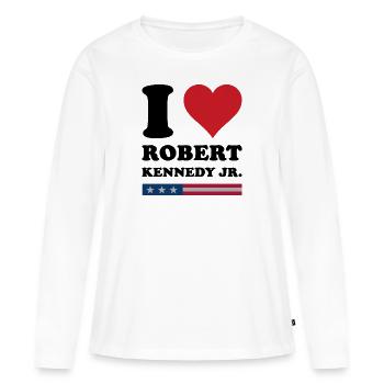 I Herz Robert Kennedy JR - Frauen Premium Bio Langarmshirt - Weiß - Vorne - Julia (174cm)