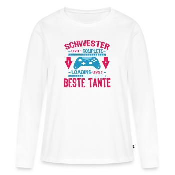 Schwester Level Complete Werdende Tante Loading - Frauen Premium Bio Langarmshirt - Weiß - Vorne - Julia (174cm)