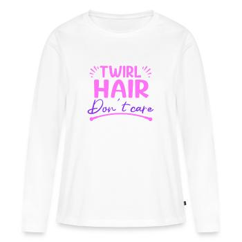 Bâton Twirling Twirl cheveux Don’t Care bâton cadeaux - T-shirt manches longues Premium bio Femme - blanc - Devant - Julia (174cm)