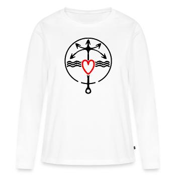 Coastal Fetish Love Anchor of the Heart - Women's Premium Organic Long Sleeve Shirt - white - Front - Julia (174cm)