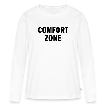 Zone de confort - T-shirt manches longues Premium bio Femme - blanc - Devant - Julia (174cm)