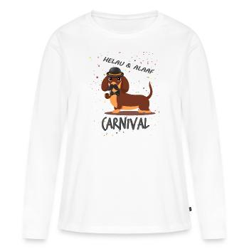 Teckel, Carnaval, Carnaval, Helau, Alaaf, Détective - T-shirt manches longues Premium bio Femme - blanc - Devant - Julia (174cm)