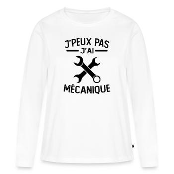 Ich kann nicht, ich habe Mechaniker - Frauen Premium Bio Langarmshirt - Weiß - Vorne - Julia (174cm)