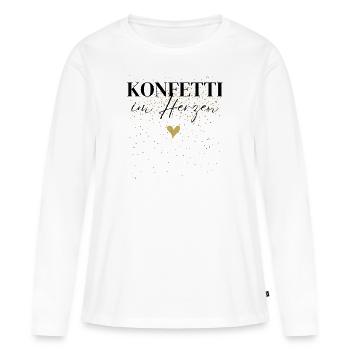 Konfetti im Herzen Fasching Konfetti Kostüm Damen - Frauen Premium Bio Langarmshirt - Weiß - Vorne - Julia (174cm)