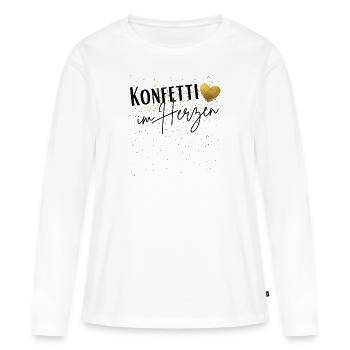 Konfetti im Herzen Fasching Konfetti Kostüm Damen - Frauen Premium Bio Langarmshirt - Weiß - Vorne - Julia (174cm)