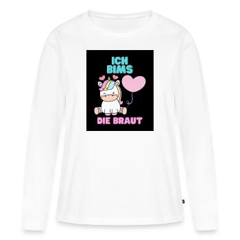 Die Braut – Poltern, Brautparty Var.1 - Frauen Premium Bio Langarmshirt - Weiß - Vorne - Julia (174cm)