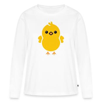 poussin - T-shirt manches longues Premium bio Femme - blanc - Devant - Julia (174cm)