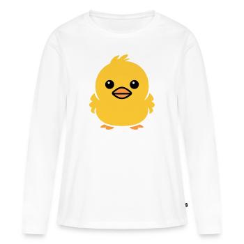 poussin - T-shirt manches longues Premium bio Femme - blanc - Devant - Julia (174cm)