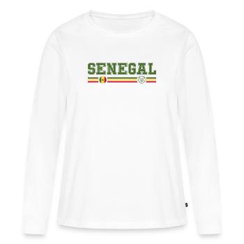SENEGAL drapeau et emblème du Sénégal - T-shirt manches longues Premium bio Femme - blanc - Devant - Julia (174cm)