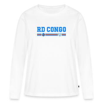 DR KONGO Flagge und Emblem des Kongo - Frauen Premium Bio Langarmshirt - Weiß - Vorne - Julia (174cm)