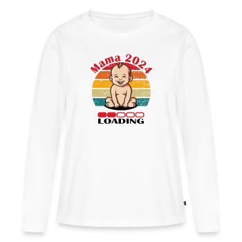 Mama 2024 Loading - Women's Premium Organic Long Sleeve Shirt - white - Front - Julia (174cm)