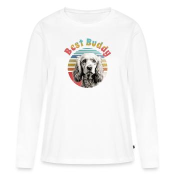 Englischer Cocker Spaniel Bester Freund - Frauen Premium Bio Langarmshirt - Weiß - Vorne - Julia (174cm)