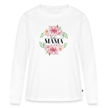 Geschenk für die beste Mama der Welt - Frauen Premium Bio Langarmshirt - Weiß - Vorne - Julia (174cm)