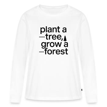 PLANTER UN ARBRE FAIRE POUSSER UNE FORÊT - T-shirt manches longues Premium bio Femme - blanc - Devant - Julia (174cm)