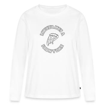 I never met a pizza I didn't like - Women's Premium Organic Long Sleeve Shirt - white - Front - Julia (174cm)