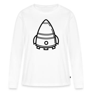 soucoupe volante - T-shirt manches longues Premium bio Femme - blanc - Devant - Julia (174cm)