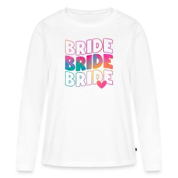 EVJF Enterrement Vie de Jeune Fille Future Mariée - T-shirt manches longues Premium bio Femme - blanc - Devant - Julia (174cm)