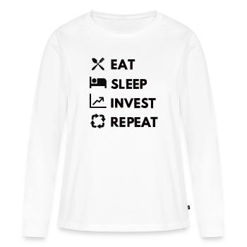 Actions Investissement Marché boursier Cours des actions boursières - T-shirt manches longues Premium bio Femme - blanc - Devant - Julia (174cm)