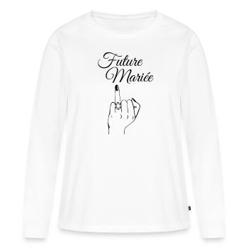 Future Mariée Rebelle - T-shirt manches longues Premium bio Femme - blanc - Devant - Julia (174cm)