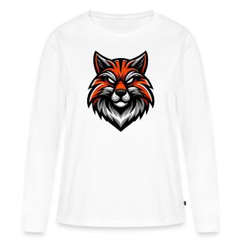 Ginger Cat Illustration - Women's Premium Organic Long Sleeve Shirt - white - Front - Julia (174cm)