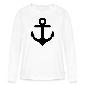 Ancre - T-shirt manches longues Premium bio Femme - blanc - Devant - Julia (174cm)