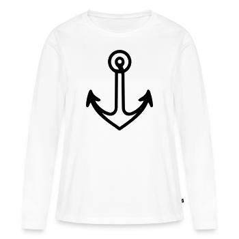 Ancre - T-shirt manches longues Premium bio Femme - blanc - Devant - Julia (174cm)