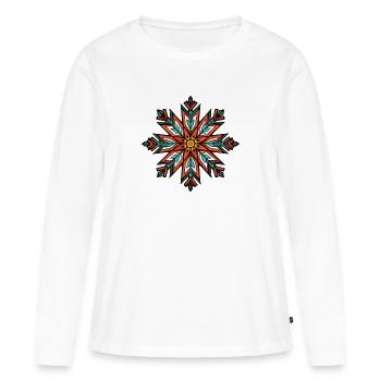 Frost Symbol Snow Star Winter - Women's Premium Organic Long Sleeve Shirt - white - Front - Julia (174cm)