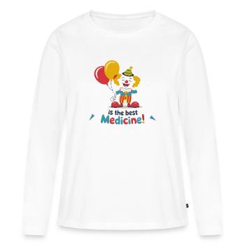 CLOWNS - Frauen Premium Bio Langarmshirt - Weiß - Vorne - Julia (174cm)