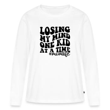 Losing my mind one kid at a time - momlife. - Frauen Premium Bio Langarmshirt - Weiß - Vorne - Julia (174cm)