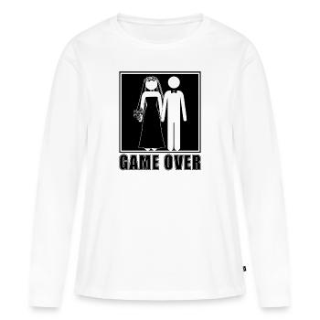 Game Over Mariages - T-shirt manches longues Premium bio Femme - blanc - Devant - Julia (174cm)