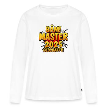 Master Geschafft 2025 - Frauen Premium Bio Langarmshirt - Weiß - Vorne - Julia (174cm)