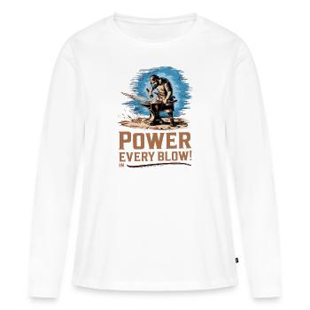 SCHMIED - Frauen Premium Bio Langarmshirt - Weiß - Vorne - Julia (174cm)