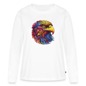 Adler Portrait - Frauen Premium Bio Langarmshirt - Weiß - Vorne - Julia (174cm)