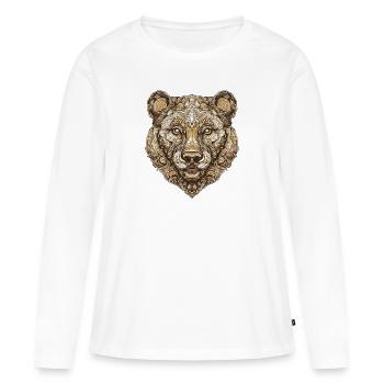 Portrait d’ours polaire Ours polaire - T-shirt manches longues Premium bio Femme - blanc - Devant - Julia (174cm)