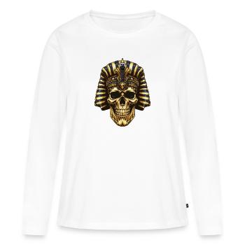 Pharaoh Skull - Women's Premium Organic Long Sleeve Shirt - white - Front - Julia (174cm)