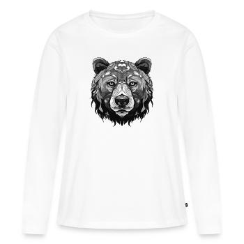 Portrait d’ours polaire Ours polaire - T-shirt manches longues Premium bio Femme - blanc - Devant - Julia (174cm)
