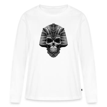 Pharaoh Skull - Women's Premium Organic Long Sleeve Shirt - white - Front - Julia (174cm)