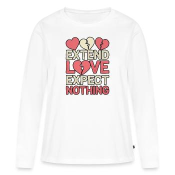 Compassion Humanité Motivation Empathie Gentillesse - T-shirt manches longues Premium bio Femme - blanc - Devant - Julia (174cm)