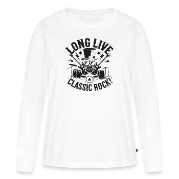 Musicien de musique rock Rock and roll Band Rocker - T-shirt manches longues Premium bio Femme - blanc - Devant - Julia (174cm)