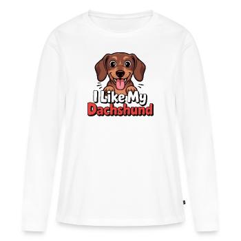 I like my Dachshund Hundeliebe - Frauen Premium Bio Langarmshirt - Weiß - Vorne - Julia (174cm)