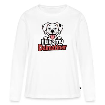 I like my Dalmatiner Hundeliebe - Frauen Premium Bio Langarmshirt - Weiß - Vorne - Julia (174cm)