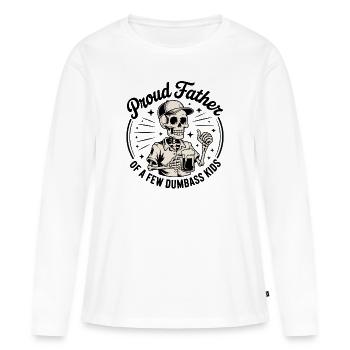 UN PÈRE FIER - T-shirt manches longues Premium bio Femme - blanc - Devant - Julia (174cm)