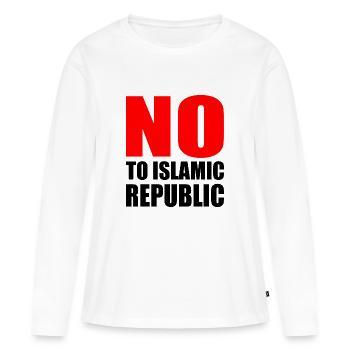 no to islamic republic - Women's Premium Organic Long Sleeve Shirt - white - Front - Julia (174cm)
