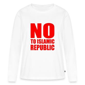 no to islamic republic - Women's Premium Organic Long Sleeve Shirt - white - Front - Julia (174cm)