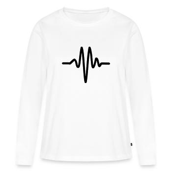 Heartbeat, pulse - Women's Premium Organic Long Sleeve Shirt - white - Front - Julia (174cm)