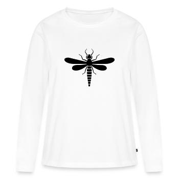 Libellule - T-shirt manches longues Premium bio Femme - blanc - Devant - Julia (174cm)