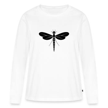 Libelle - Frauen Premium Bio Langarmshirt - Weiß - Vorne - Julia (174cm)