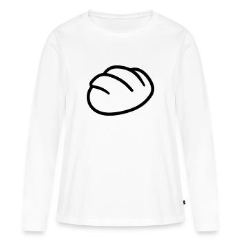 baguette - T-shirt manches longues Premium bio Femme - blanc - Devant - Julia (174cm)