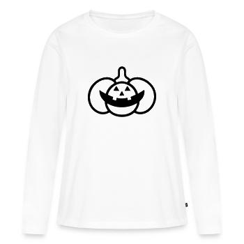 citrouille - T-shirt manches longues Premium bio Femme - blanc - Devant - Julia (174cm)